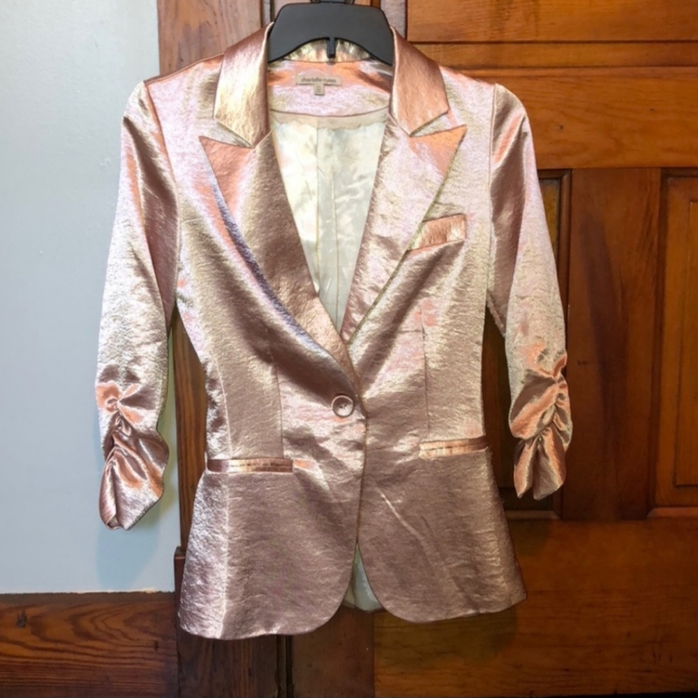 Blazer Rose Gold Size S Charlotte Russe